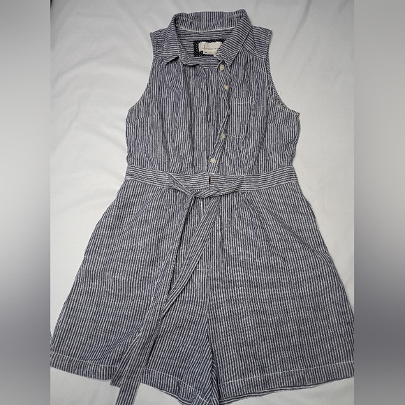 Anthropologie Blue and White Striped Jumpsuit - Picture 4 of 8